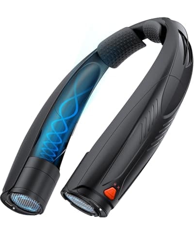 Funaudio Portable Neck Fan, 6000mAh Rechargeable Personal Fan with 6 Speeds, Up to 20 Hours Runtime, 360° Cooling Wearable Fan with LED Light, Hands-Free Fan for Travel Camping Outdoor - Image 1