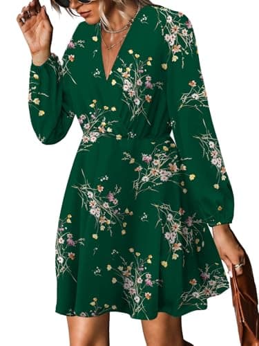 MixShe Summer Dresses for Women 2025 Wedding Guest Dress Fall Fashion Italian Outfits Elegant Classy Homecoming Clothing Plus Size Beach Vacation Clothes A Green Floral Medium - Image 1