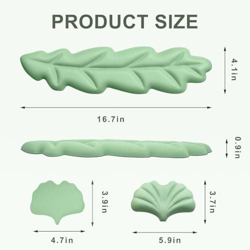 Ergonomic Leaf Keyboard and Mouse Wrist Rest Set, Extra Wide & Thick Memory Foam for Carpal Tunnel Pain Relief, Non-Slip Base, PC/Mac/Laptop, Gift for Office Work, Gaming - Thumbnail 2
