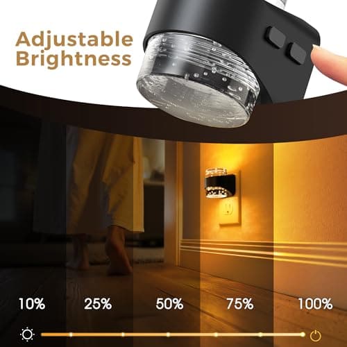L LOHAS LED Night Light, Bubble Night Lights Plug into Wall, 2 Pack Night Lights with Dusk-to-Dawn Sensor,Dimmable Amber Pulg in Nightlights for Rooms Bathroom Hallway - Thumbnail 3