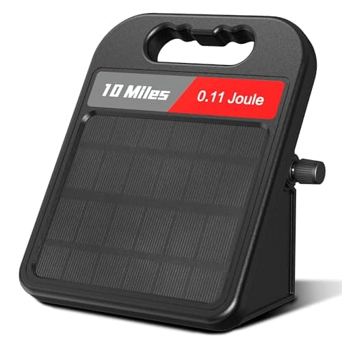 10 Mile Solar Fence Charger 0.11J Electric Fence Energizer with Day Night Mode 24-Hour Protection - Image 1