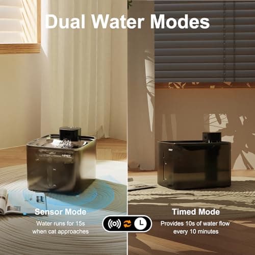 NPET Wireless Cat Water Fountain, 4L/1Gallon Battery Operated Pet Fountain with Smart Motion Sensor, 4000mAh Rechargeable Battery & Quiet Pump, Automatic Cordless Water Dispenser for Cats, Dogs,Pets - Thumbnail 2