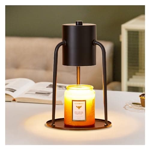 Ligebul Candle Warmer Lamp, Candle Lamp Warmer with Timer Dimmable Candle Light Warmer Candle Warming Lamp for Jar Candles Electric Wax Warmer Lamp (Black) - Image 1