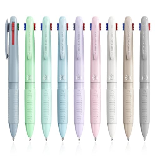 Four Candies Multicolor Pens, 4-in-1 Colored Pen, 9 Pack 1.0mm 4 Color Pens, Quick Dry Nurse Pens, Smooth Writing Colored Ink Pens, Comfort Grip & Macaron Office And School Supplies, Gifts For Women - Image 1