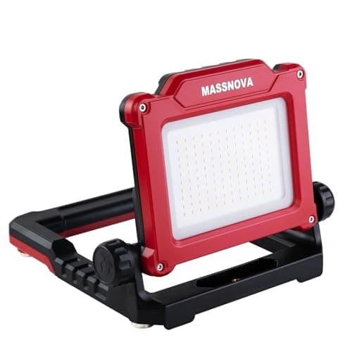 MASSNOVA 4000LM 25W Cordless Work Light, Compatible with Milwaukee,Dewalt and Makita 18-21V Power Battery, Magnetic Base, Portable Flood Light - Image 1