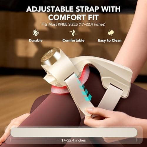 SKG Knee Massager with Heat for Pain Relief with Vibration for Joint Comfort, Cordless Heated Knee Brace with 5 Massage Modes and 3 Heating Levels, Perfect for Women Men Mom Dad, WS500 - Thumbnail 4