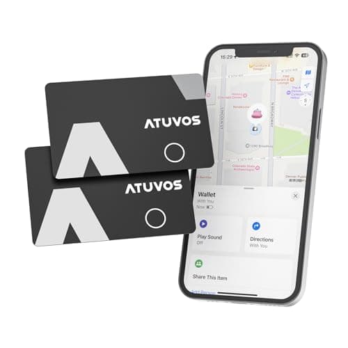 ATUVOS Blueooth Tracker Slim, Smart Air-Tag Wallet Card Ultra Thin 2 Packs Compatible with Apple Find My App (iOS Only), Item Locator for Luggage, Keys, Passport, Bags, IP67 Waterproof - Image 1