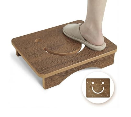 Y&M One Step Stool for Adults Seniors, Waterproof HDPE Bedside Support Step Stool with Non-Slip Foot, 3.5" Heavy Duty Bed Step for High Beds, Bedroom, Office, Kitchen, Living Room – Rustic Brown - Image 1