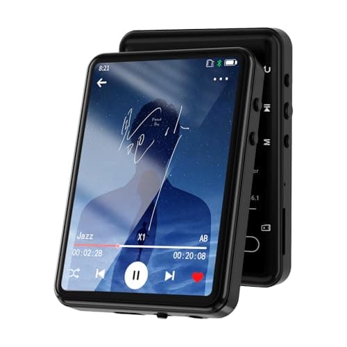 Tengsen MP3 Player with Bluetooth 5.3 – Portable Music Player with Speaker,FM Radio,E-Book,Shuffle/Repeat Play,Full Touch Screen MP3 Player for Meetings,Lectures,Fitness,SD Card Slot,32GB Black - Image 1