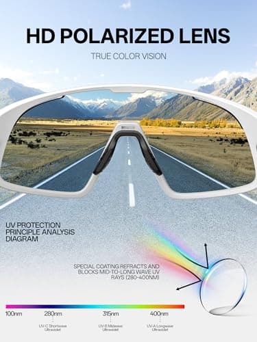 KAPVOE Polarized Cycling Glasses Men Women Sports Sunglasses for Mountain Bike Running Fishing Baseball K383 - Thumbnail 3
