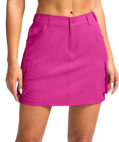 G Gradual Women's Skort 5 Pockets Cargo Skirt Golf Skirts Skorts for Women Casual Summer Hiking, Rose, XX-Large - Image 1