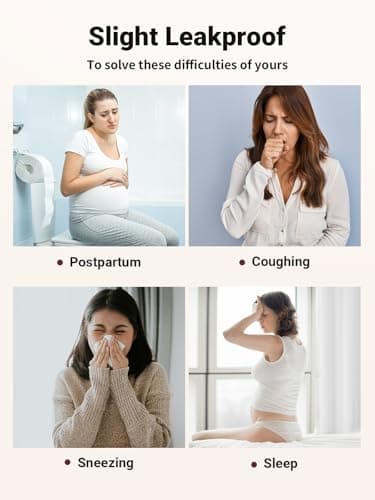 Loswie Incontinence Underwear for Women, Quick Dry Postpartum Leakproof Cotton Underwear Stretch Hi-Waist Panties - Thumbnail 6