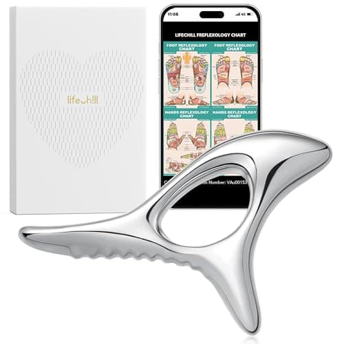 lifechill Trigger Point Massage Tool for Deep Tissue, Muscle Scraper Tool for Fascia Release, Metal Body Gua Sha Tool, Lymphatic Drainage Massager, Thumb Saver,Scar Tissue Massage,Acupressure Tool - Image 1