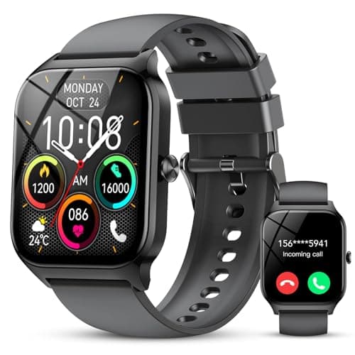 Smart Watch for Men Women, 1.85" HD Fitness Tracker with Bluetooth Calls/AI Voice Control, IP68 Waterproof, 115+Sports Modes, 24/7 Heart Rate/Sleep Fitness Watch Compatible with iOS/Android Grey - Image 1
