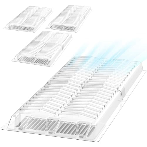 Air Vent Extender for Under Furniture – 4 Pack, Air Vent Deflector, Made of 1.5mm Thick Premium Material, Adjustable from 17" to 29" to Fit 10" and 12" Long Metal Registers - Image 1