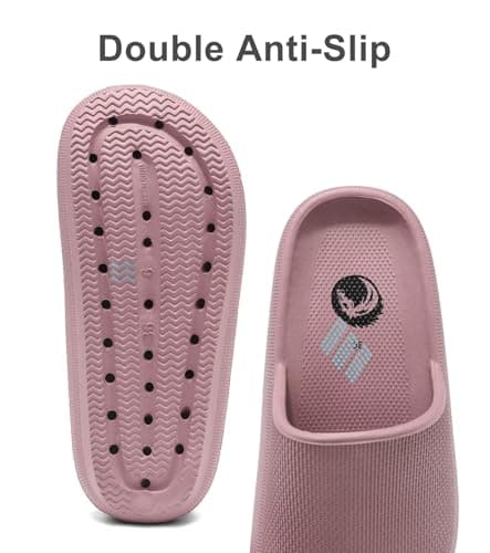 Haifago Pillow Slippers for Women Cushion Feather Recovery Cloud Ssndals, House Bathroom Slides Indoor Outdoor EVA Foam Slide Comfort Quick Drying - Thumbnail 5