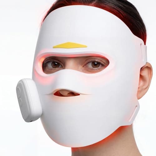 Red Light Therapy Mask for Face, 4D LED Light Therapy Mask, 4 ModesWireless LED Face Mask Light Therapy with Red Blue Light, Light Therapy Mask for Home & Travel, Skincare Gifts for Women Mom Wife - Image 1