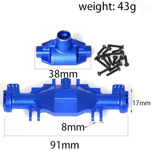 Axle Housing Set Aluminum for Losi 1/18 Mini LMT 4X4 Brushed Monster Truck，Replacement for Losi - LOS212035 Upgrade Part Axle Housing Set for Losi-LOS01026 1/18 Mini LMT Monster (Blue) - Thumbnail 2