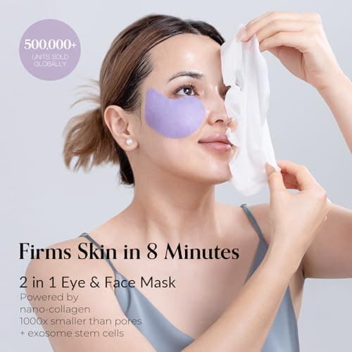 FLYODE Syn-Ake 2-in-1 Eye & Face Masks Skincare, 100nm Collagen Face Mask for Improves Cheek Contour, Anti-Wrinkle and Firming, Infused with Birch Sap, Water-Free Korean Face Mask Sheet, 5sets - Thumbnail 2