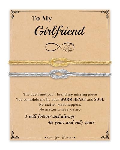 Sistble Gifts for Girlfriend Love Knot Bracelet I Love You Gifts for Her Gold Silver Matching Bracelets Birthday Gift for Girlfriend Anniversary Jewelry - Thumbnail 2