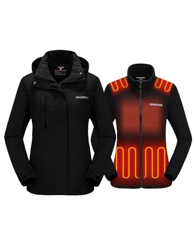 Venustas Women’s 3-in-1 Heated Jacket with Battery, Waterproof Skiing Jacket with Hood - Image 1