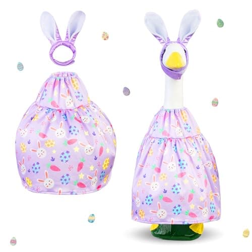 cyzucle 23 Inch Easter Porch Goose Outfits, Cute Holiday Porch Goose Costume, Festive Goose Outfits for Outdoor Lawn Garden Goose Statue Decor - Image 1