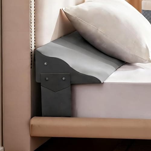 Paxato Queen Size Bed Wedge Pillow for Headboard – Mattress Gap Filler Wedge (0–8"), Close Gap Between Headboard and Mattress, Stop Pillows Falling, Wave Wedge, Large Bed Pillow, Gray (60"x10"x6")