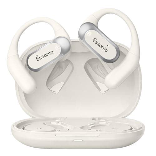 Essonio Open-Ear Headphones Over Ear Earbuds with Ear Hooks, Ultra-Lightweight Comfort Fit Touch Control Spatial Audio 35H Playtime AI Noise Cancellation IPX5 Waterproof - Image 1