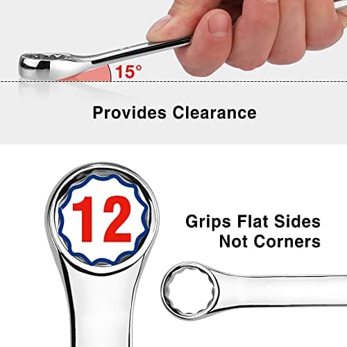 WORKPRO 20-piece Combination Wrench Set, Metric 6-18mm & SAE 1/4”- 3/4”, Cr-V Steel, 12-point Wrenches Set with 2-in-1 Rolling Pouch - Thumbnail 4