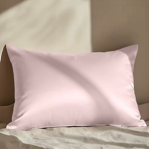Mellanni Pure Silk Pillowcase Standard Size - Perfect for Hair and Skin, Preventing Wrinkles - Easy Care - Naturally Cooling Silk Pillow Cover with Hidden Zipper (Standard, Pink) - Image 1