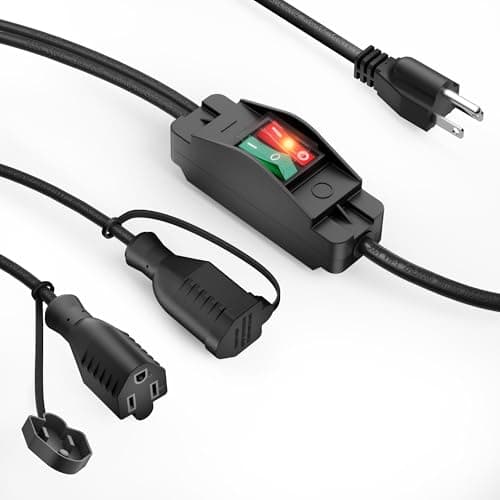 2-Way Power Cord Splitter with On/Off Switche, 3 Prong Outdoor Extension Cord, 14AWG Heavy-Duty SJTW15A 125V,18AWG 10A/125V Extension Cord for Home & Office&ETL(1.6Ft) - Image 1
