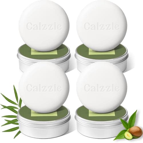 Calzzle 4 Pcs Herbal Soap Bar with Tea Tree Oil, Olive Oil & Organic Shea Butter - Natural Handmade Soap for Women & Men, Gentle Face, Body & Foot Cleanser for Dry, Itchy or Sensitive Skin, 3.53 oz - Image 1