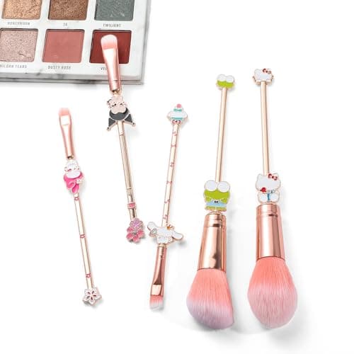 Cute Anime Makeup Brushes Set,Classical Cartoon Cosmetic Brush, Blending,Face Powder,Eyeshadow Make Up Kit, Best Gift for Girl & Young Women - Thumbnail 2