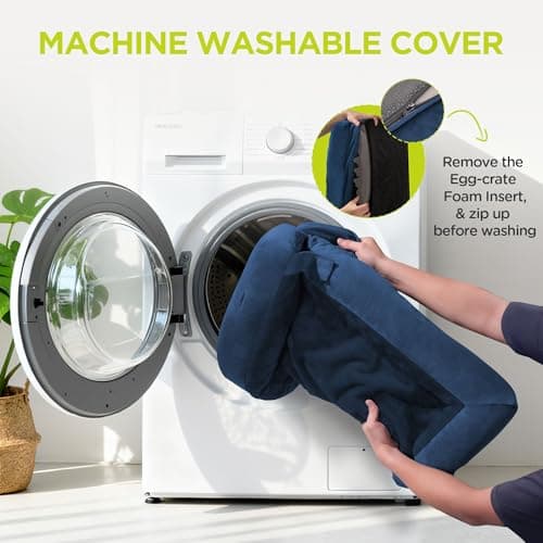 Extra Large Dog Bed, Orthopedic XL Washable Bed for Big Dog Waterproof Pet Couch Sofa Bolster with Removable Cover, Non-Slip Bottom, Tennis Ball Toy, 42x30 - Thumbnail 5