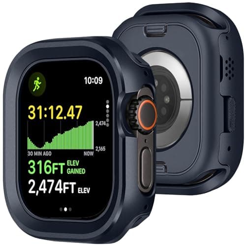 KUVPIUS for Apple Watch Ultra 3 /Ultra 2 /Ultra Case, 49mm Military Grade Protection Metal Case, Aluminum Alloy Shockproof Bumper with Back TPU Protective Cover - Image 1