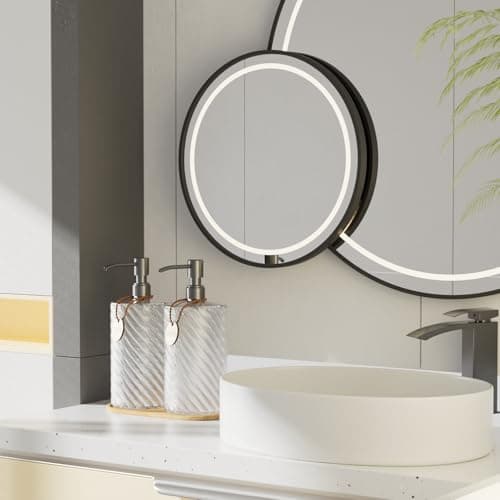 18Oz Spiral Stripe Soap Dispenser Set - Silver Stainless Steel Pump with Wood Tray, Refillable for Kitchen Sink & Bathroom Vanity, Dish Liquid & Hand Soap Storage Solution - Thumbnail 5