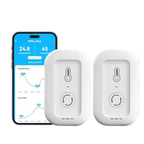 DAYBETTER 2 Pack Smart Thermometer Hygrometer, 2.4G WiFi Indoor Temperature Humidity Sensor, Real Time App Notification, for Home Nursery Greenhouse, No Tuya Smartlife Magic Home Support - Image 1