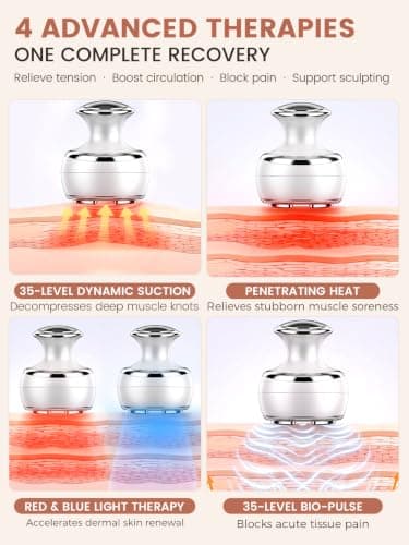 Poeruo Cupping Massager & Gua Sha, Anti Cellulite Massager & Body Sculpting Machine, Lymphatic Drainage Massager for Back, Waist, Belly - Thumbnail 3