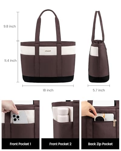 LOVEVOOK Travel Tote Bag for Women Coffee Small - Thumbnail 6