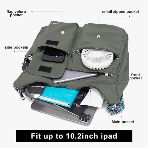 CLUCI Travel Purses for Women, Waterproof Nylon Crossbody Bags for Woman Trendy, Anti Theft Shoulder Handbags for Ladies - Thumbnail 5