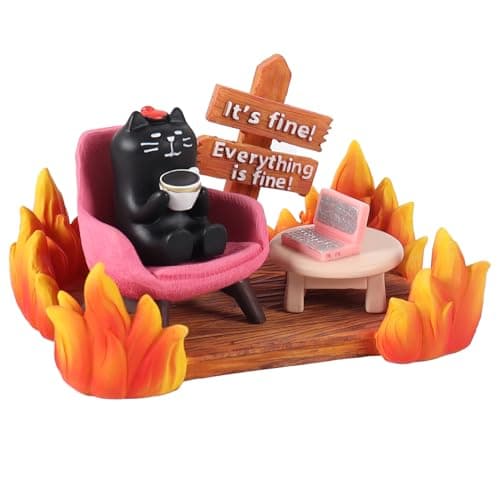 MAYIPLAY Black Cat Gifts for Cat Lovers Women Meme Cat Figurines Funny Desk Decor Gifts for Coworkers Friends Emotional Support Desk Accessories - Image 1