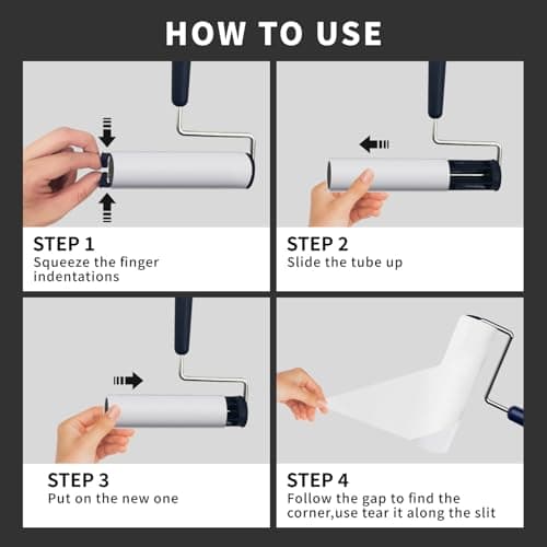 JoviQ Lint Roller for Pet Hair Extra Sticky, 6.3'' Lint Remover with 240 Sheets, Large Surface Sticky Rollers for Clothes Furniture Dog Cat Hair (1 Roller + 240 Sheets) - Thumbnail 3