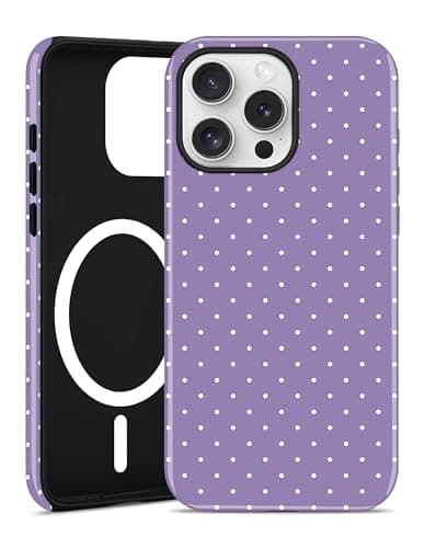 Aitipy Magnetic Polka Dot Phone Case for iPhone 14 Pro Max, Compatible with MagSafe, Cute Purple Polka Dots Aesthetic Soft TPU and Hard PC Shockproof Protective Phone Cover for Women Girls-Shiny - Image 1