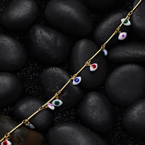 Valloey Rover Evil Eye Choker Necklace for Women 14k Gold Plated Dainty Short Chain Necklace Gift for Women - Thumbnail 5