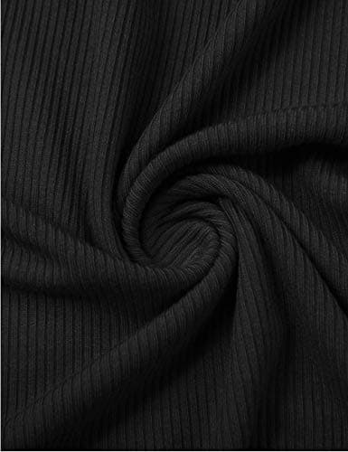 POPZONE Women's Lettuce Trim Mockneck Long Sleeve Slim Fit Ribbed Knit Tee Shirt (01-Black, XX-Large) - Thumbnail 3