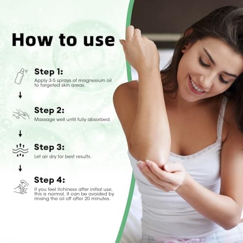 Magnesium Spray – Magnesium Oil Spray for Feet, Leg Cramps & Sleep Support, Topical Magnesium Oil for Joint Health & Skin Nourishment, 4oz - Thumbnail 6