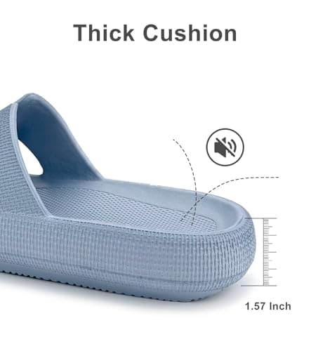 Pillow Slippers for Women House Shower Foam Cushion Slides, Women's Comfy Cloud Recovery Slide, H Sandals for Womens with Non-Slip Lightweight Soft - Thumbnail 4