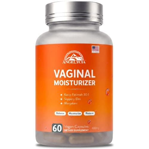 ANGELYCIA Natural Probiotic Vaginal Moisturizer Pills for Women – Slippery Elm Feminine Care Supplement for Vaginal Moisture, Dryness Relief & Healthy pH Balance Support