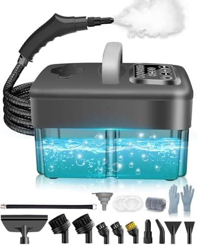 Mecmic Steam Cleaner for Home - 1600ML Water Tank 15s Heat-Up Portable Steamer for Cleaning, 6 Level Adjustable, 2500W, 45PSI, 250°F Steam, Handheld Steam Cleaner for Car Detailing, Grease, Tile,Grout - Image 1