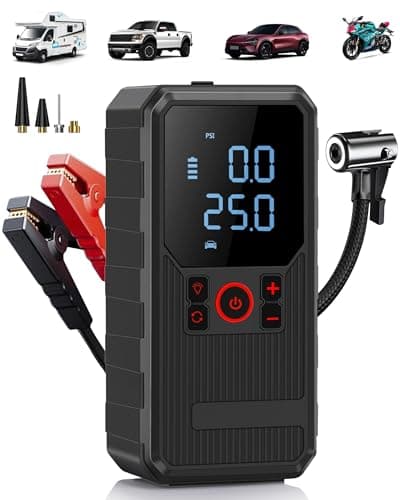 Seiyeje Car Battery Jump Starter with Air Compressor, 4000A Jump Starter & 150 PSI Tire Inflator, Portable Jumper Starter for up to 8.0L Gas / 6.0L Diesel, Smart Jump Box with LED Lighting - Image 1